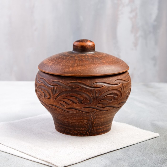 Горшок для запекания с крышкой "Чугунок", декор, красная глина, 1.4 л
Горшок для запекания с крышкой "Чугунок", декор, красная глина, 1.4 л