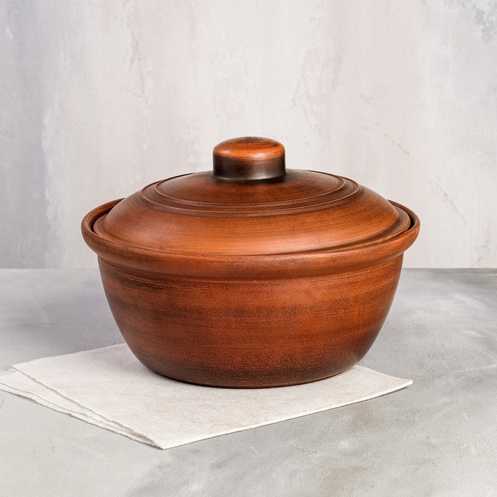 Горшок духовой "Бархат", гладкий, без ручек, красная глина, 3.3 л
Горшок духовой "Бархат", гладкий, без ручек, красная глина, 3.3 л