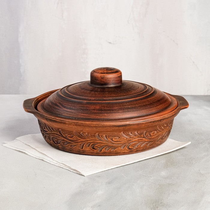 Сковорода "Деревенская", резка, с ручками, красная глина, 27 см
Сковорода "Деревенская", резка, с ручками, красная глина, 27 см