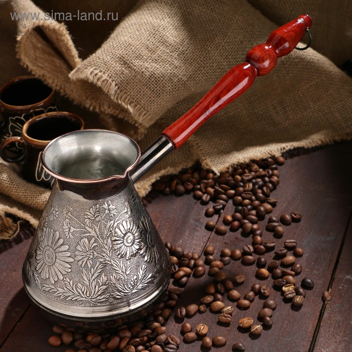 Турка для кофе медная «Ромашка», 0,7 л
Турка для кофе медная «Ромашка», 0,7 л