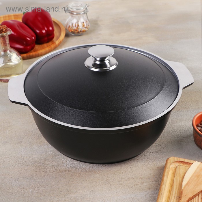 Кастрюля-жаровня, 4 л, алюминиевая крышка, цвет чёрный
Кастрюля-жаровня, 4 л, алюминиевая крышка, цвет чёрный