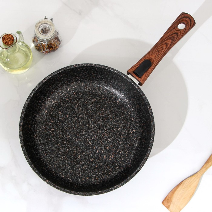 фото Сковорода granit ultra original, d=26 см, съёмная ручка, антипригарное покрытие, цвет чёрный kukmara
