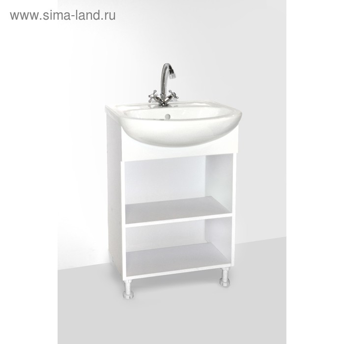 фото Комплект мебели для ванной: тумба "стандарт 60" + раковина "амур 60", 60 х 46,3 х 86 см logro