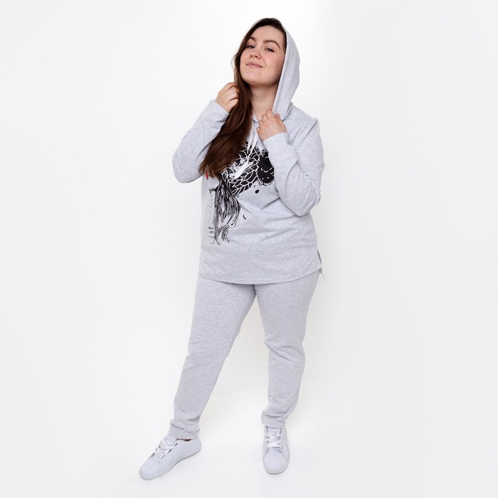 Костюм женский (толстовка, брюки) цвет серый, размер 54
Костюм женский (толстовка, брюки) цвет серый, размер 54