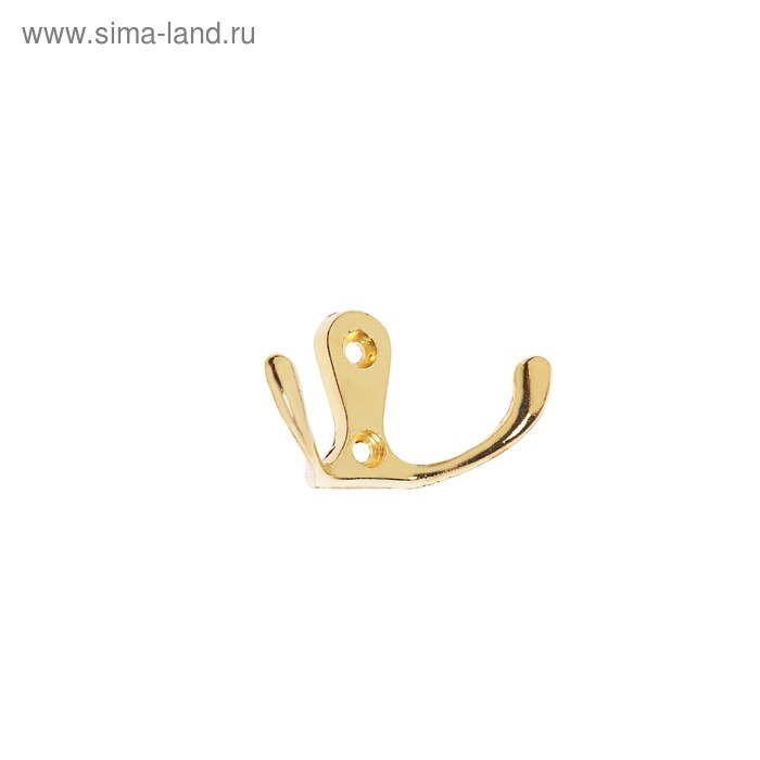 фото Крючок мебельный v 002 light двухрожковый, цвет золото