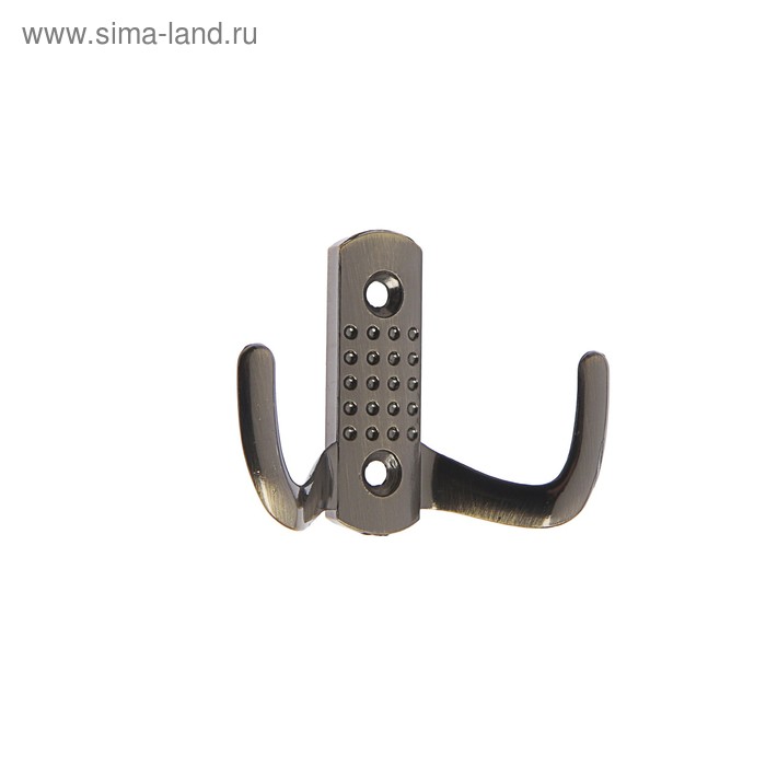 фото Крючок мебельный 202ab, двухрожковый, перфорированный , цвет бронза