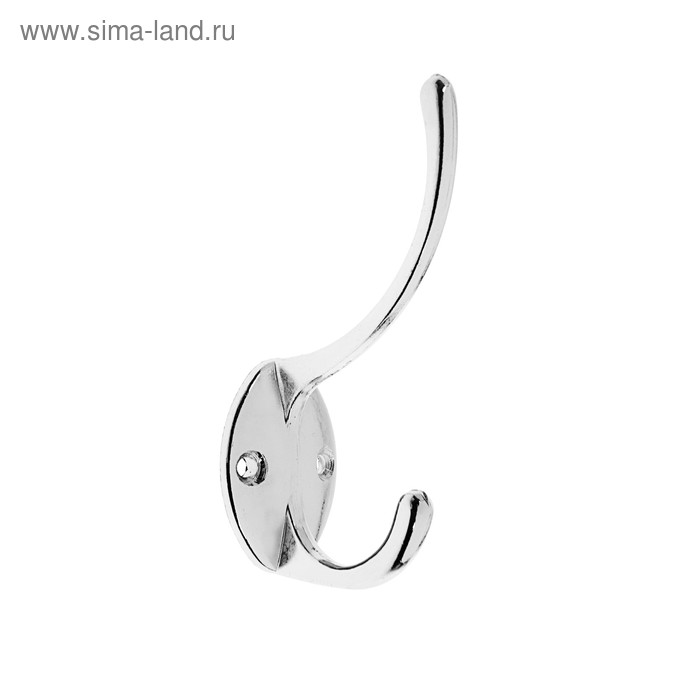 фото Крючок мебельный km208cp, двухрожковый, цвет хром