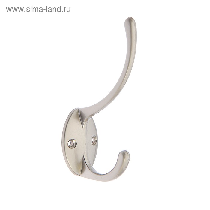фото Крючок мебельный km208cp, двухрожковый, цвет никель