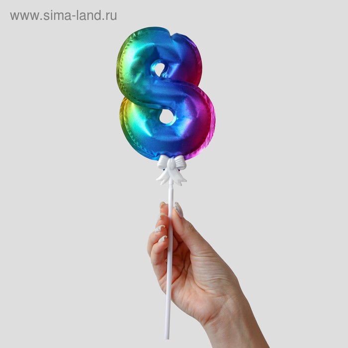 Шар-самодув 4" «Цифра-топпер 8», с палочкой 
Шар-самодув 4" «Цифра-топпер 8», с палочкой