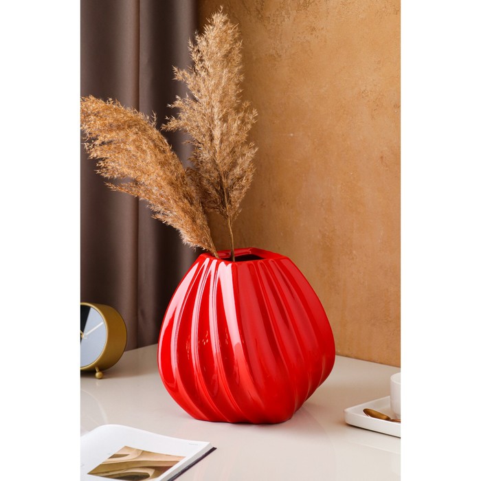 Ваза настольная "Марелла", красная, керамика, 25 см 
Ваза настольная "Марелла", красная, керамика, 25 см