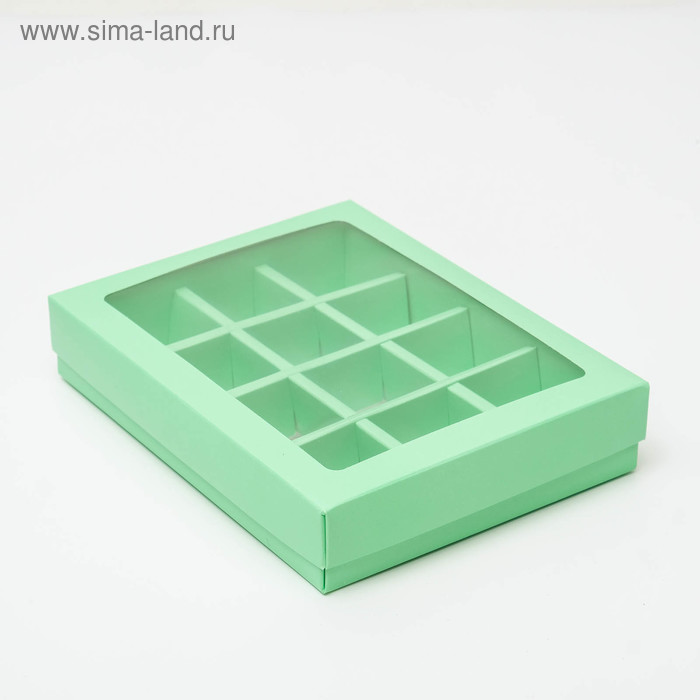 Коробка для конфет, 12 шт, мята, 19 х 15 х 3,5 см
Коробка для конфет, 12 шт, мята, 19 х 15 х 3,5 см