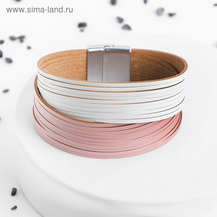 Браслет кожа "На магните" сплошные линии, цвет бело-розовый, 19см
Браслет кожа "На магните" сплошные линии, цвет бело-розовый, 19см