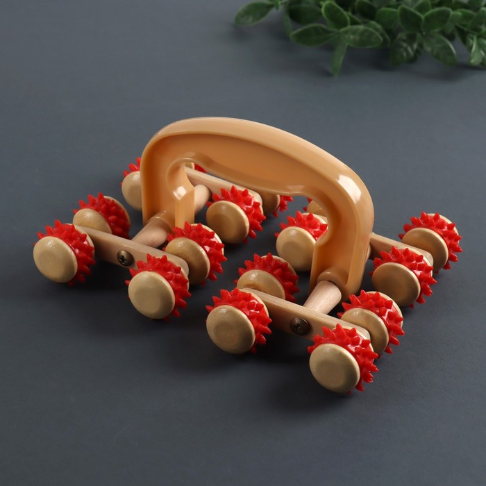 Массажёр «Сороконожка», 18,5 × 13,5 × 8 см, универсальный, 16 колёс с шипами, деревянный, цвет МИКС
Массажёр «Сороконожка», 18,5 × 13,5 × 8 см, универсальный, 16 колёс с шипами, деревянный, цвет МИКС