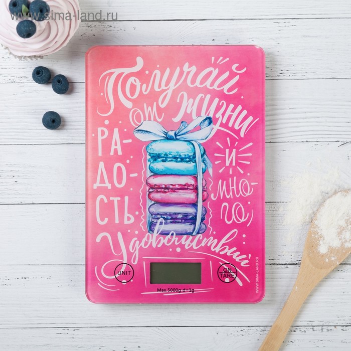 Весы кухонные электронные «Макаруны», до 5 кг
Весы кухонные электронные «Макаруны», до 5 кг