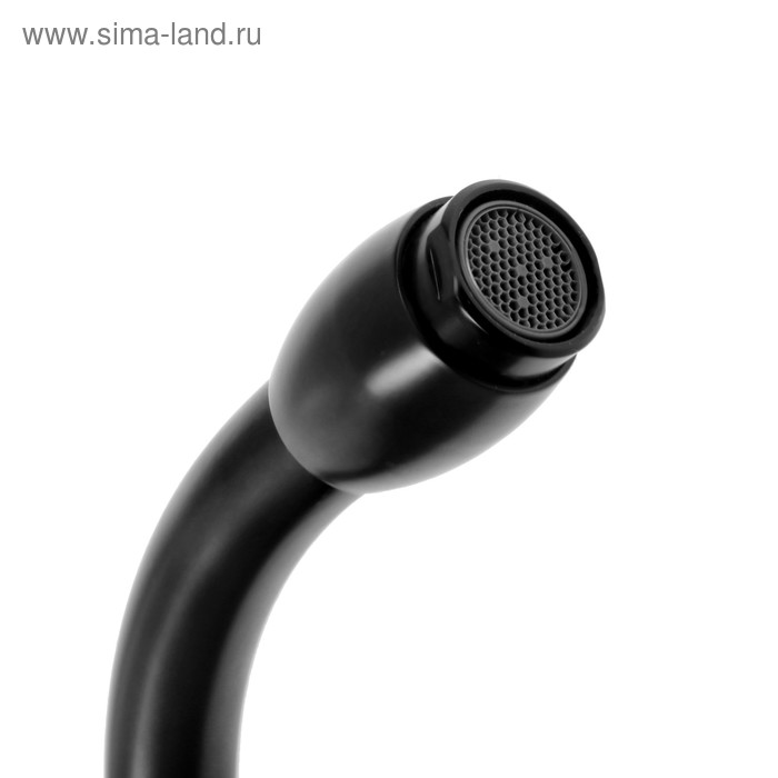 фото Смеситель для раковины accoona a55300f, однорычажный, высокий излив, латунь, черный