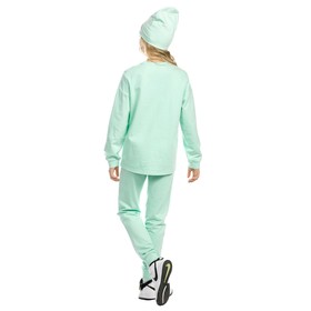 Комплект из толстовки и брюк для девочки, рост 116 см, цвет ментол 
Комплект из толстовки и брюк для девочки, рост 116 см, цвет ментол