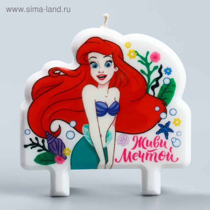 Свеча в торт "Живи Мечтой!", Принцессы: Ариэль русалочка, 8×8 см
Свеча в торт "Живи Мечтой!", Принцессы: Ариэль русалочка, 8×8 см