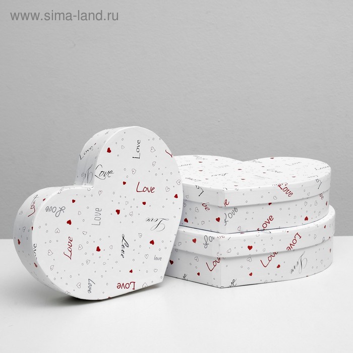 Набор коробок в форме сердца 3 в 1 "Love", 29 х 24 х 7 - 25 х 20 х 5 см
Набор коробок в форме сердца 3 в 1 "Love", 29 х 24 х 7 - 25 х 20 х 5 см