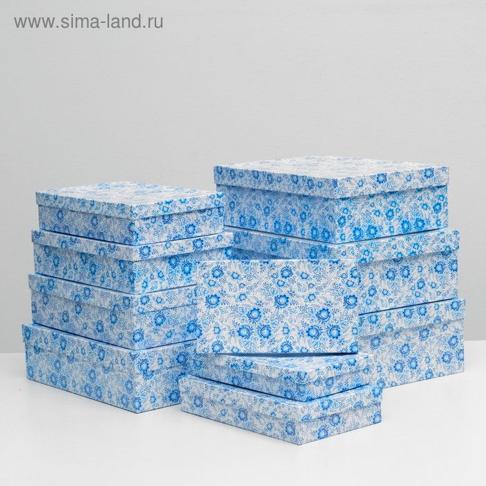 Набор коробок 10 в 1 "Гжель", 36,5 х 26,5 х 12 - 23 х 13 х 3 см
Набор коробок 10 в 1 "Гжель", 36,5 х 26,5 х 12 - 23 х 13 х 3 см