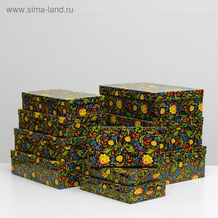 Набор коробок 10 в 1 "Хохлома", 36,5 х 26,5 х 12 - 23 х 13 х 3 см
Набор коробок 10 в 1 "Хохлома", 36,5 х 26,5 х 12 - 23 х 13 х 3 см