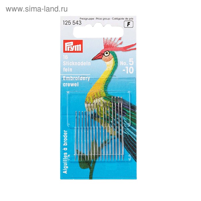 Иглы для вышивания тонкие, №3-9, 10 шт
Иглы для вышивания тонкие, №3-9, 10 шт