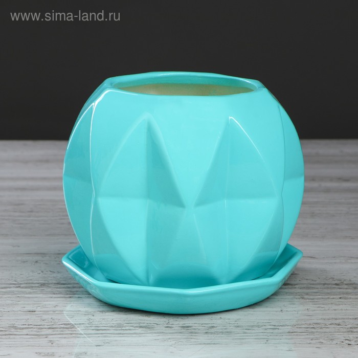 Горшок для цветов "Сфера", глазурь, бирюза, керамика, 1.5 л
Горшок для цветов "Сфера", глазурь, бирюза, керамика, 1.5 л