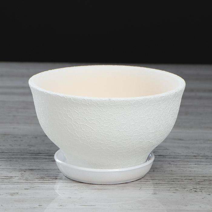 Горшок для цветов "Фиалка", шёлк, белый, керамика, 0.6 л
Горшок для цветов "Фиалка", шёлк, белый, керамика, 0.6 л