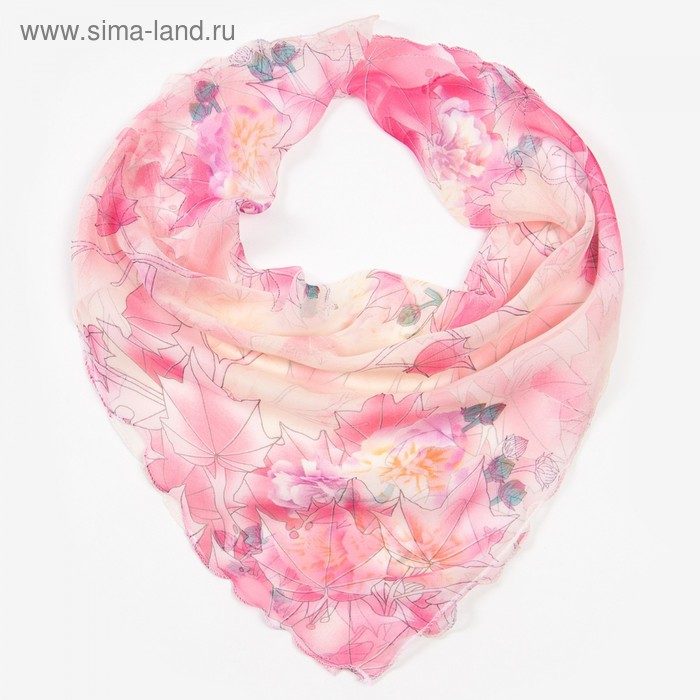 фото Платок женский текстильный, цвет розовый, размер 60x60 rossini