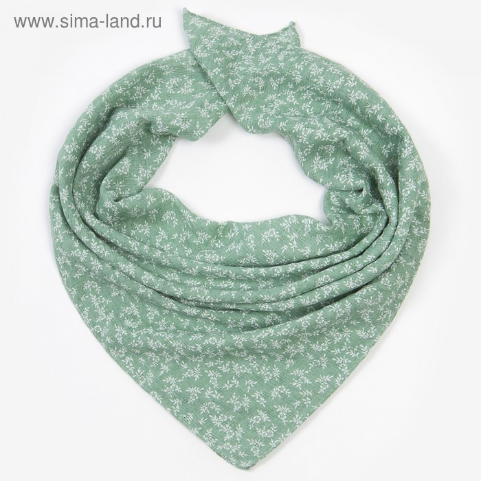 Платок женский текстильный, цвет зелёный, размер 60х60 
Платок женский текстильный, цвет зелёный, размер 60х60