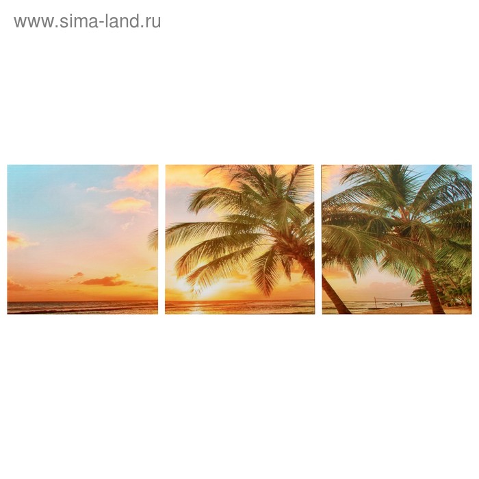 Модульная картина "Закат на пляже" (3-35х35) 35х105 см
Модульная картина "Закат на пляже" (3-35х35) 35х105 см