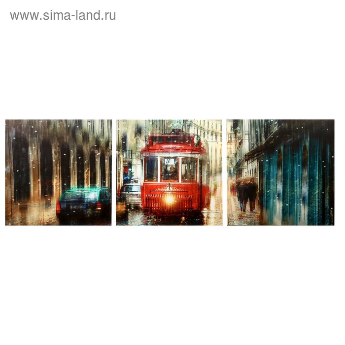 Модульная картина "Дождливый трамвай" (3-35х35) 35х105 см
Модульная картина "Дождливый трамвай" (3-35х35) 35х105 см