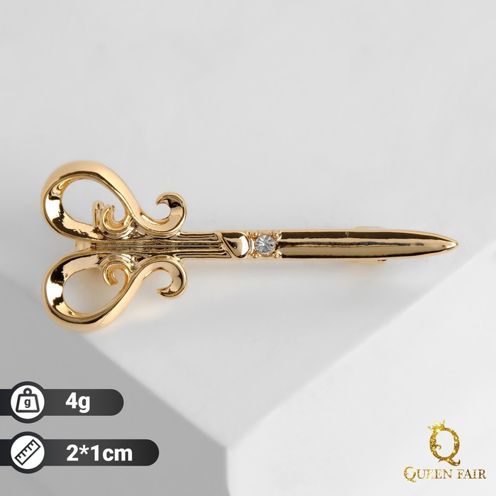 Брошь "Ножницы", цвет белый в золоте
Брошь "Ножницы", цвет белый в золоте