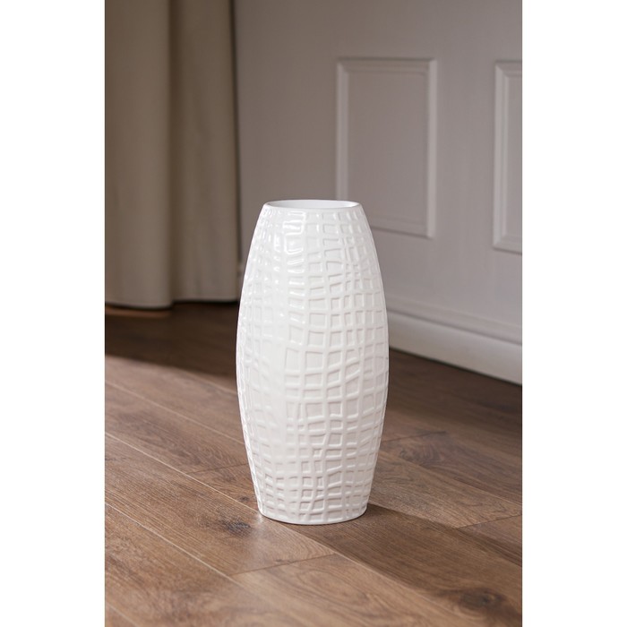 Ваза керамическая "Макраме", напольная, белый, глянец, 40 см
Ваза керамическая "Макраме", напольная, белый, глянец, 40 см