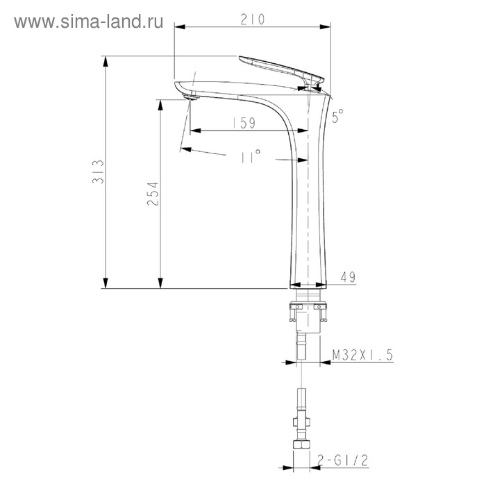 фото Смеситель для раковины lemark bellario lm6809c, высокий, монолитный, цвет хром