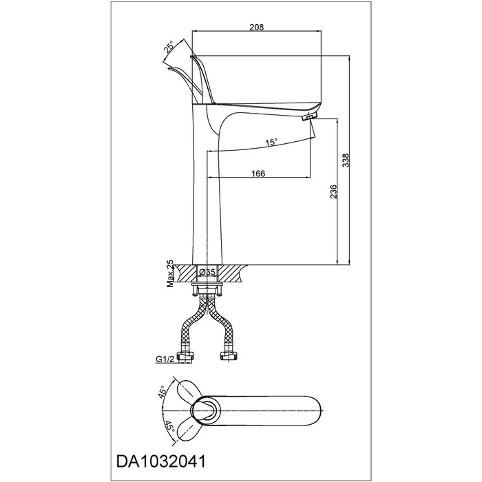 фото Смеситель для раковины d&k venice baciano da1032041, цвет хром