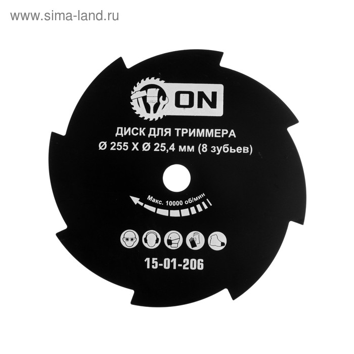 Диск для триммера ON 15-01-206, 8 зубьев, 255х25.4 мм
Диск для триммера ON 15-01-206, 8 зубьев, 255х25.4 мм