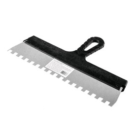 Шпатель зубчатый 85131, 350 мм, зуб 10х10 мм, нержавеющая сталь, ручка пластик
Шпатель зубчатый 85131, 350 мм, зуб 10х10 мм, нержавеющая сталь, ручка пластик