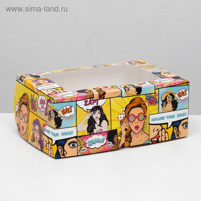 Упаковка на 6 капкейков с окном "Pop-art", 25 х 17 х 10 см
Упаковка на 6 капкейков с окном "Pop-art", 25 х 17 х 10 см