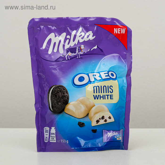Милка минис вайт с кусочками печенья орео, white, 153 г
Милка минис вайт с кусочками печенья орео, white, 153 г