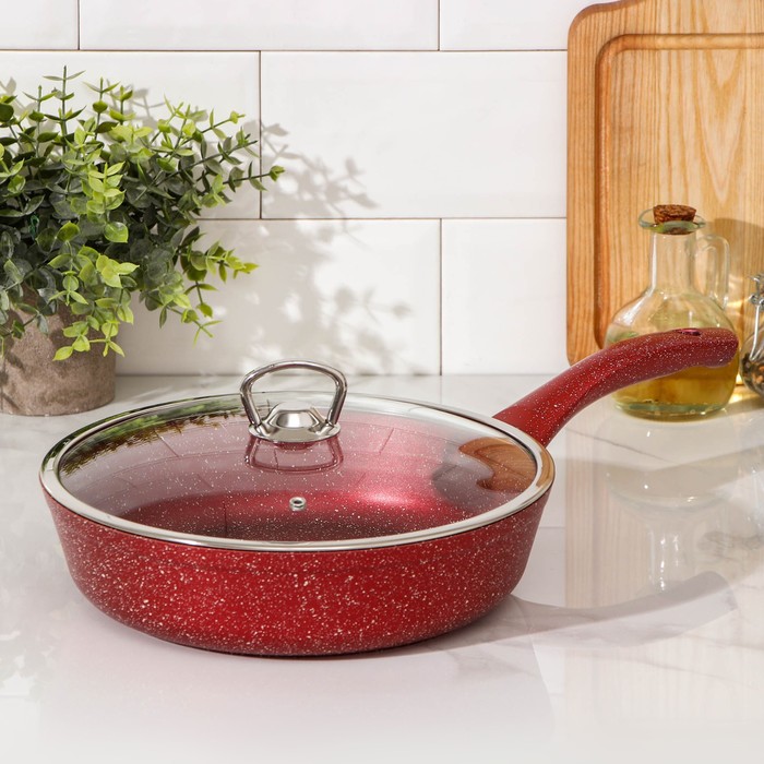 Сковорода, d=24 см, пластиковая ручка, стеклянная крышка, индукция, антипригарное покрытие, цвет бордовый
Сковорода, d=24 см, пластиковая ручка, стеклянная крышка, индукция, антипригарное покрытие, цвет бордовый