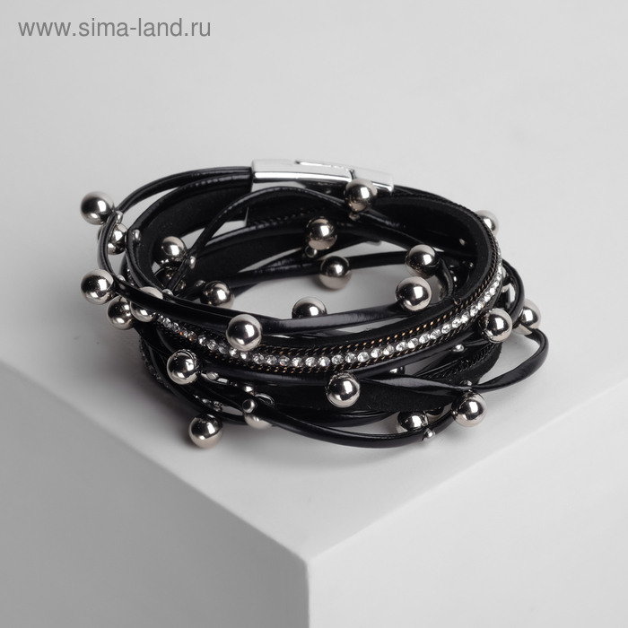 Браслет ассорти "На магните" бусинки, цвет бело-чёрный в сером металле, 38см 
Браслет ассорти "На магните" бусинки, цвет бело-чёрный в сером металле, 38см