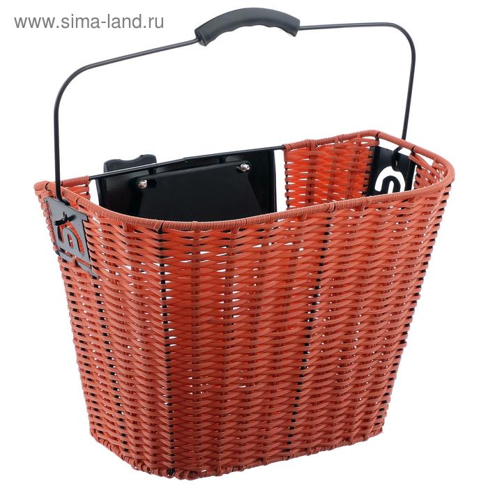 фото Корзина съёмная jl-262 сталь/пластик, цвет чёрный/коричневый