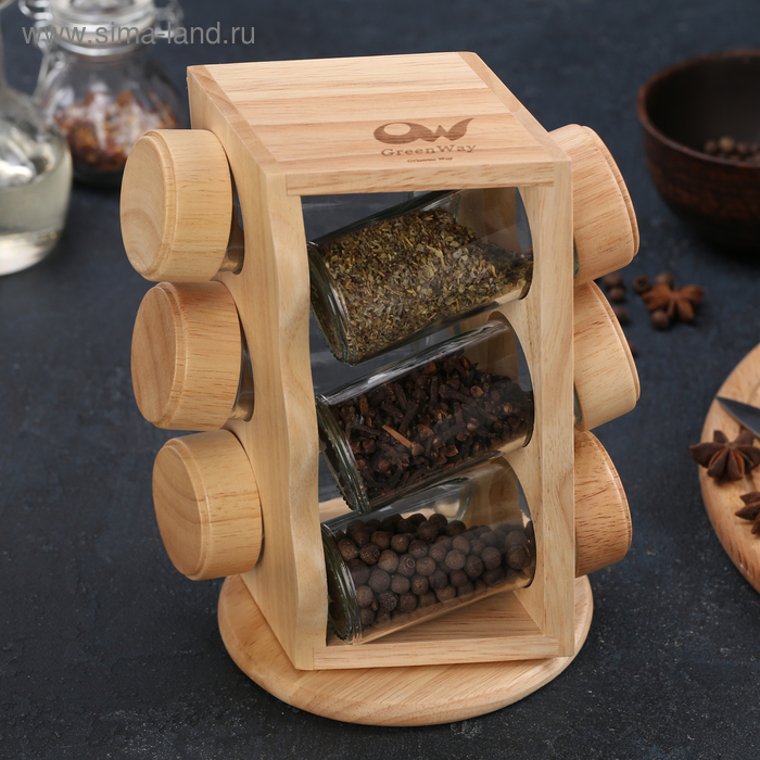 Полка для специй, 6 банок 80 мл, вращающаяся
Полка для специй, 6 банок 80 мл, вращающаяся