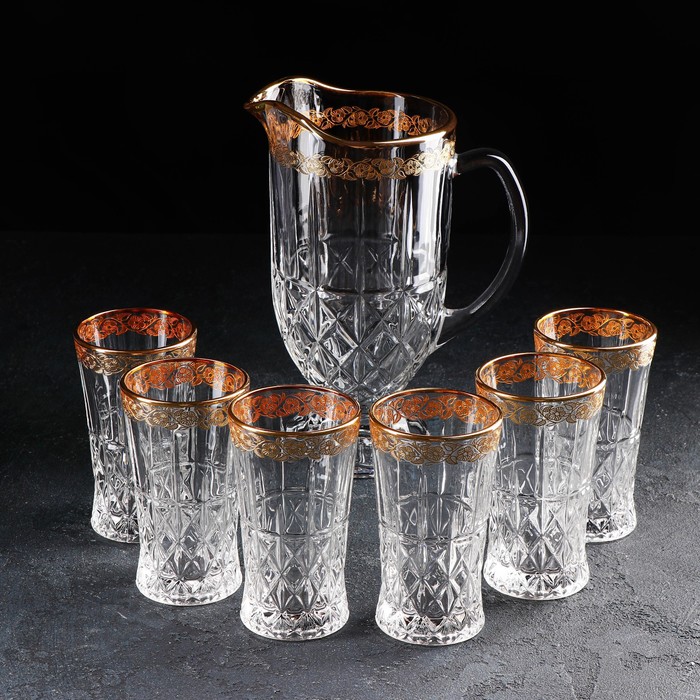 Набор питьевой «Золотая вязь», 7 предметов: кувшин 1,1 л, 6 стаканов 225 мл, с отводкой
Набор питьевой «Золотая вязь», 7 предметов: кувшин 1,1 л, 6 стаканов 225 мл, с отводкой