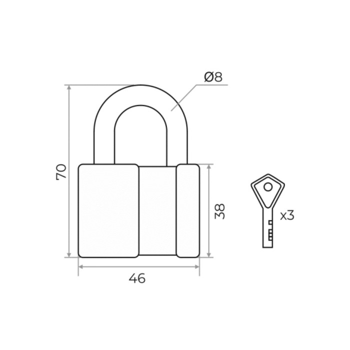 фото Замок навесной marlok вс-2 al, 50 мм