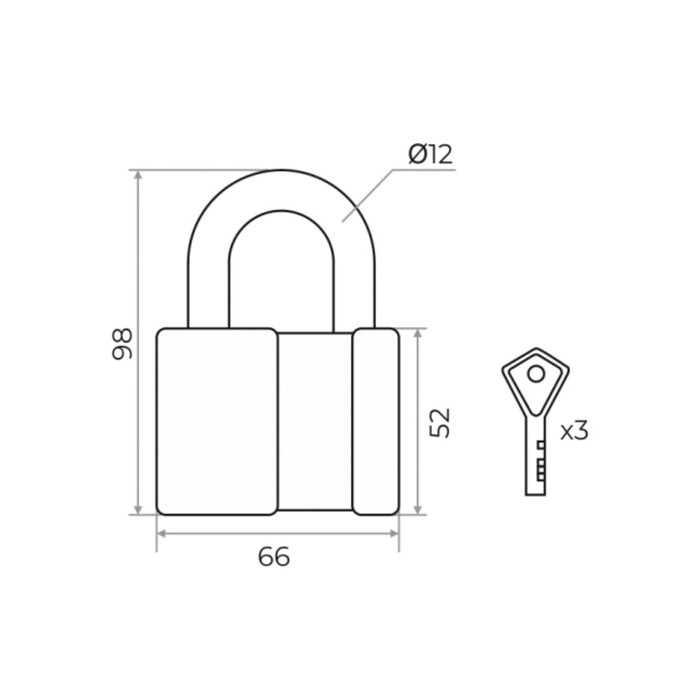 фото Замок навесной marlok вс-2 al, 70 мм