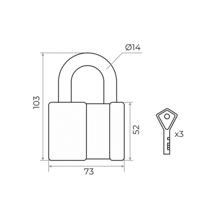фото Замок навесной marlok вс-2 al, 80 мм