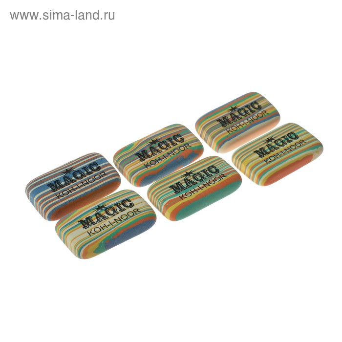 Набор 6 штук ластик Koh-I-Noor MAGIC 6516/30, для карандашей и пастели, МИКС (2474728)
Набор 6 штук ластик Koh-I-Noor MAGIC 6516/30, для карандашей и пастели, МИКС (2474728)