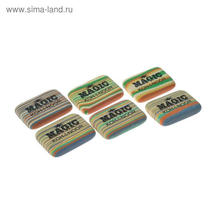 Набор 6 штук ластик Koh-I-Noor MAGIC 6516/40, для карандашей и пастели, микс (2474729)
Набор 6 штук ластик Koh-I-Noor MAGIC 6516/40, для карандашей и пастели, микс (2474729)