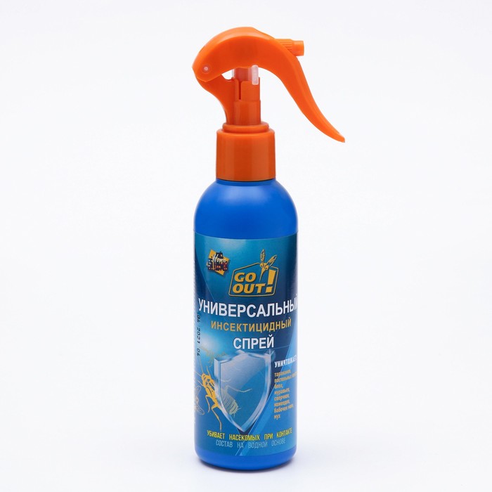 Универсальный инсектицидный спрей "Go out", от насекомых, 200 мл
Универсальный инсектицидный спрей "Go out", от насекомых, 200 мл